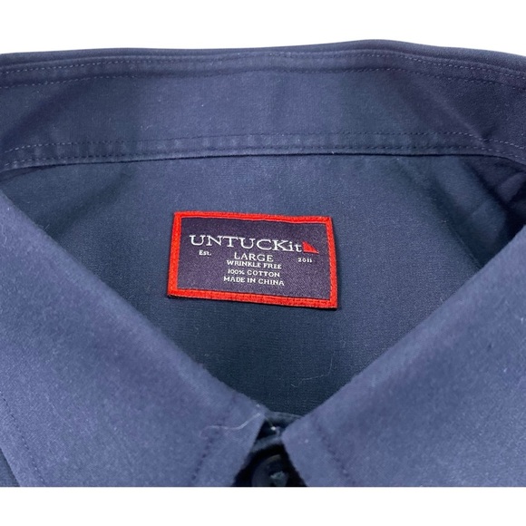 UNTUCKit Men's Navy Blue Shirt, L - Picture 5 of 8